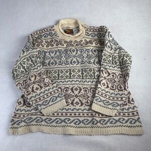 Vintage Alps Fine Womens Apparel Fair Isle Wool Blend Sweater Made in USA Large